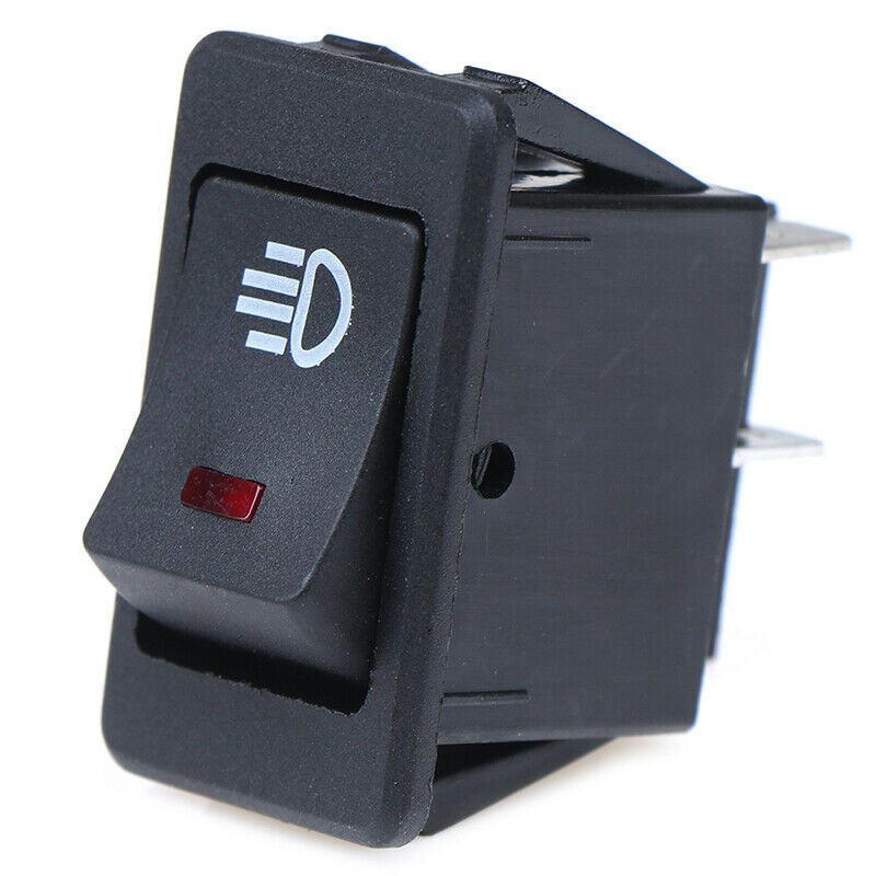 12V 35A Universal Car Red LED Fog Light Rocker Switch Dash Dashboard 4Pin WF