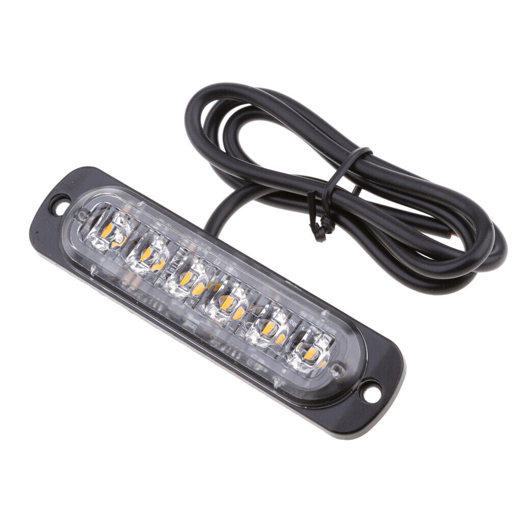 2pc 4.3" 6 LED Car Emergency Beacon Warning Hazard Flash Strobe Light Bar