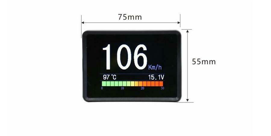 Mobile OBD2 Meter Display Digital Fuel Consumption Temperature Gauge On-board