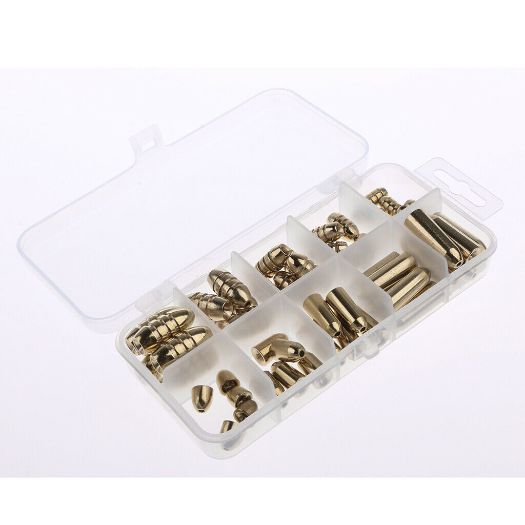 50 Pieces  Shape Brass Fishing Tackles Box Set Fishing lures kits