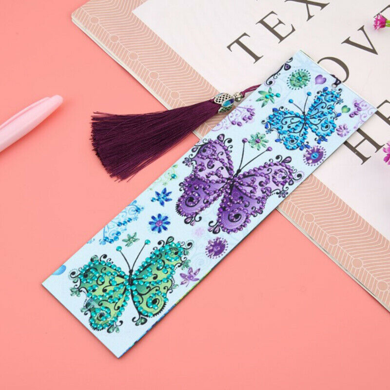 1pc Diamond Painting Colorful butterfly Bookmark Diamond Embroidery Cra.l8