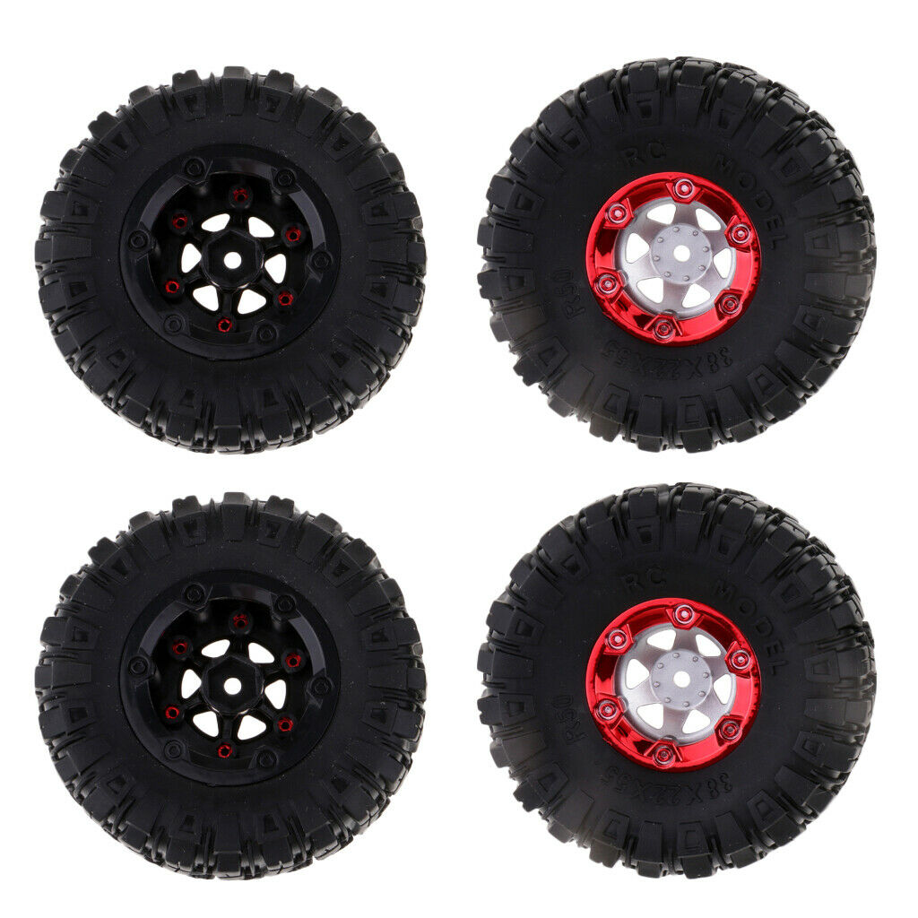 4Pcs Black Rubber Tire 12mm Wheel Nut Rim for 1/12 Wltoys 12428 12423 RC Car