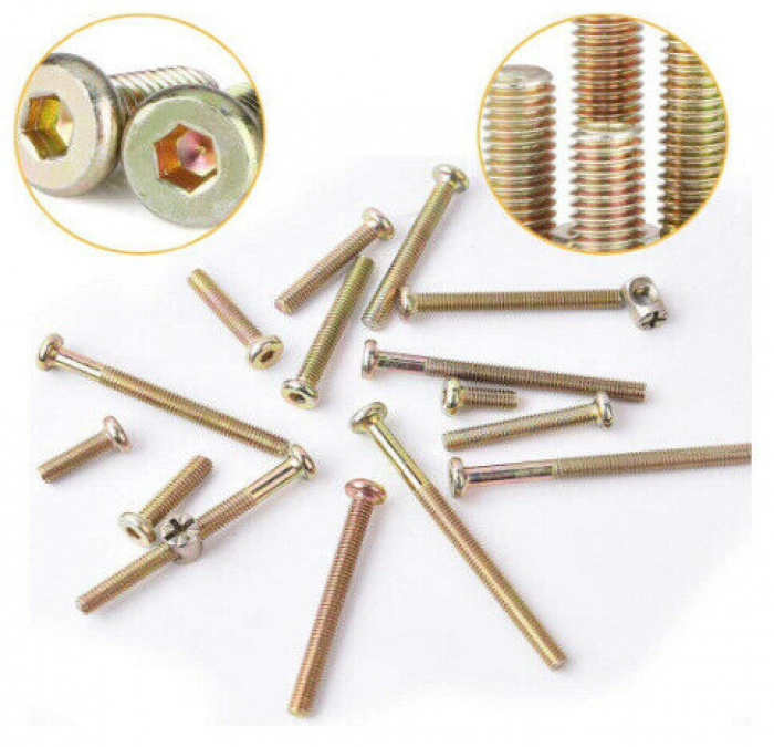 114Pcs Furniture Hexagon Socket Screw Nut Kit with Installation Wrench Combo