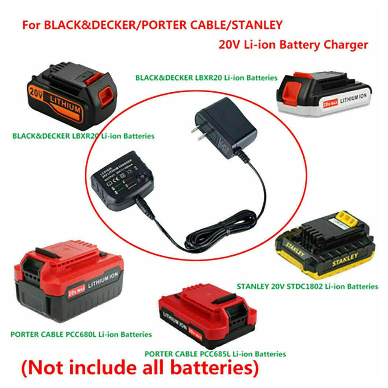 20 Volt Charger Replacement for Black & Decker LBX4020 LB2X4020 LB2X3020-OPE