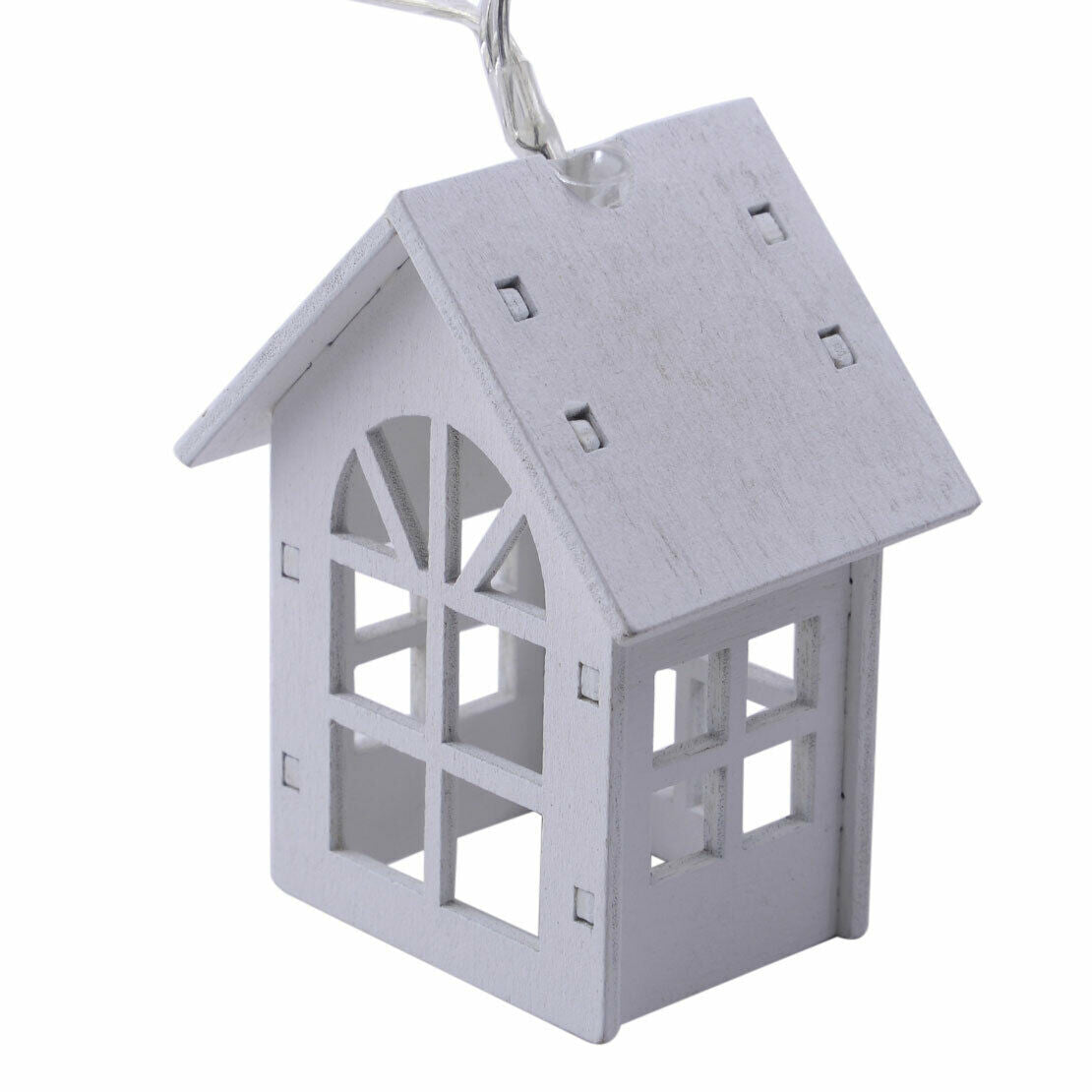 Mini Wood House LED Light Lamp Christmas Tree Hanging Ornaments Decoration as