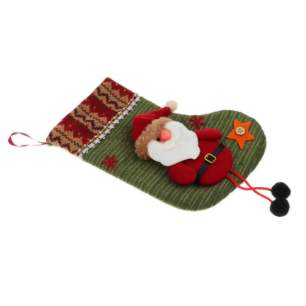 Santa Claus Pattern Christmas Stocking Sock Xmas Holiday Decoration Gift