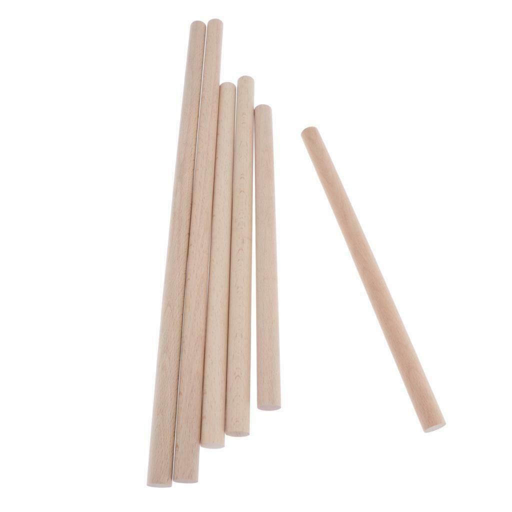 6 Pieces 25/30 / 40cm Wooden Sticks Dowel Rods for Models of