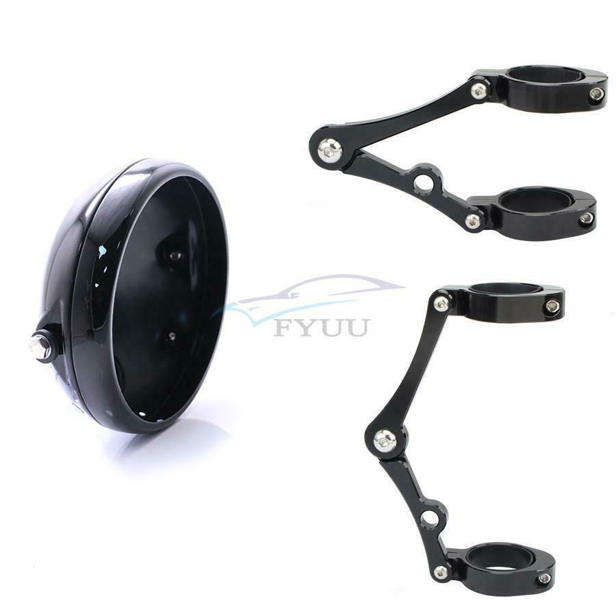 7-inch Aluminum Alloy Motorcycle Headlight Cover + 48MM Front Fork Fixing Clip