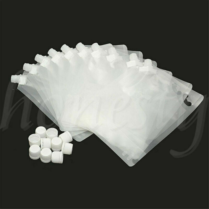 10pcs 1000ml 32Oz Clear Plastic Self Packing Flask Bladder Bag Leak Proof
