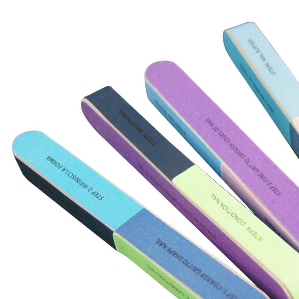 10x 6-way UV Gel Nail Files Toenails Buffing Shaping Buffers for Salon Home