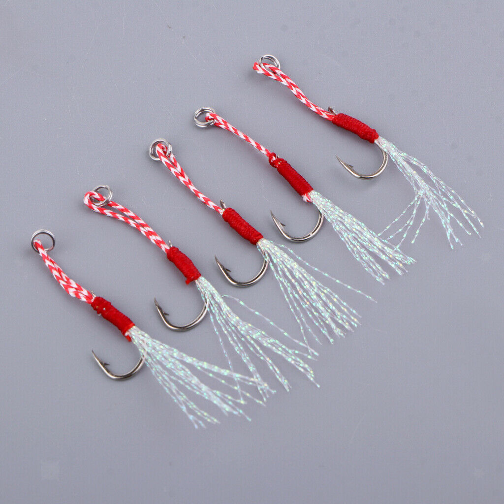 15 Pieces Jigging Assist Hook Solid Ring Deep Sea Fishing Hooks 10/11/20#
