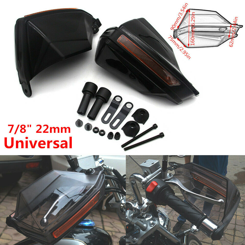22mm Motorcycle Black Handlebar Windshield Anti-fall Protector Hand Guard Cover