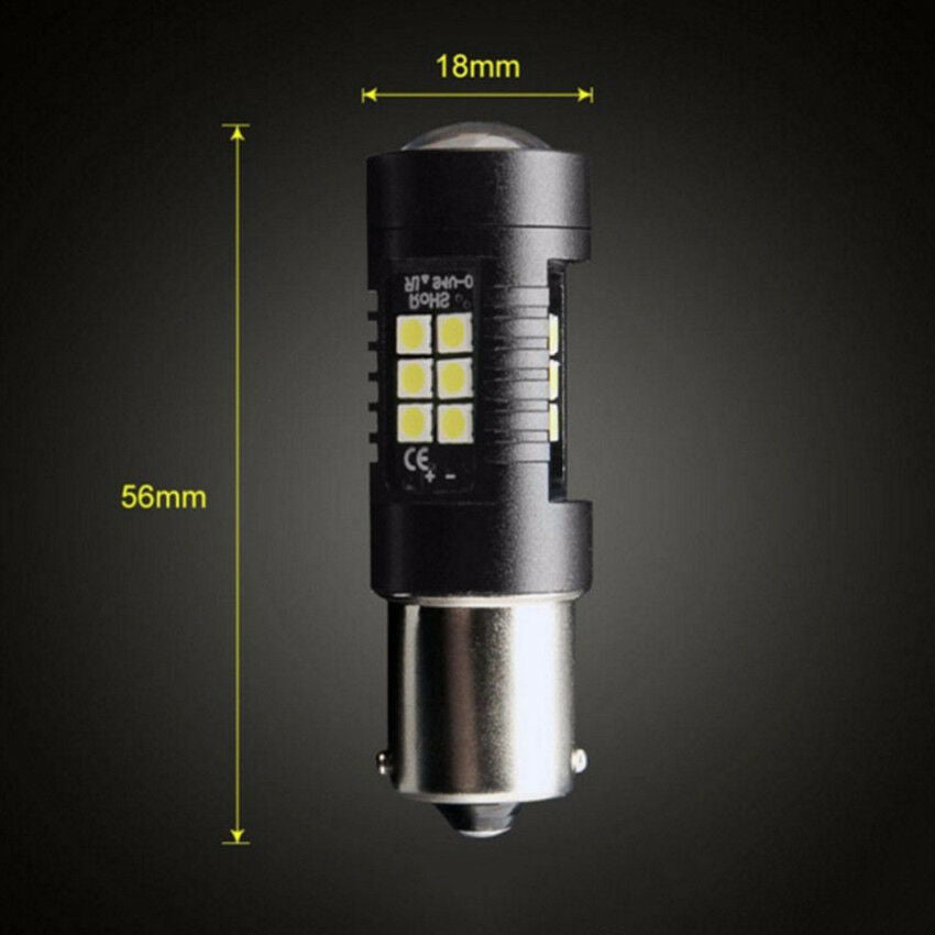 2pcs P21W 21SMD LED Car Tail Backup Reverse Light Bulbs 1200Lm White Light