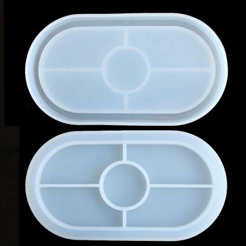 High Mirror Elliptical Storage Plate DIY Mold Crystal Epoxy Molds Coaster Making
