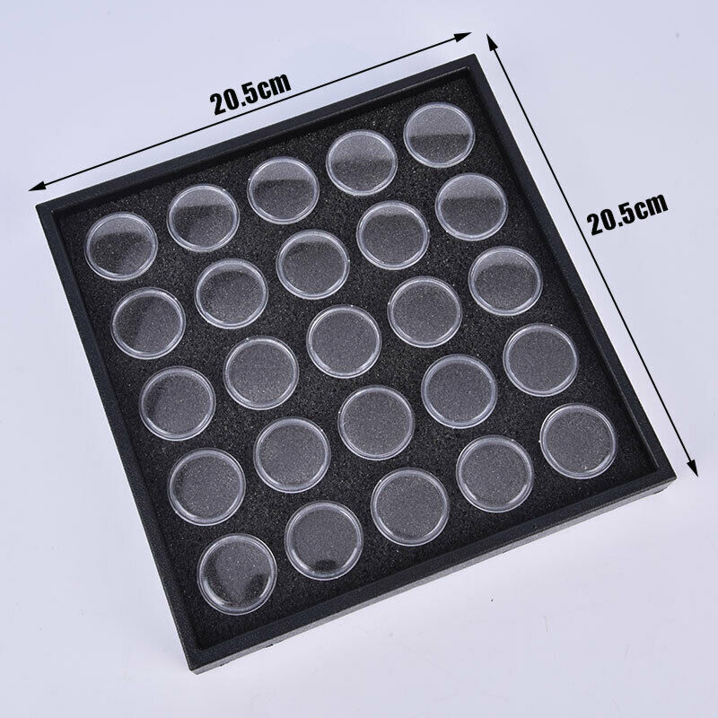 25 Grid Clear Box Plastic Nail Art rhinestones Case Storage ring Jearrings BFCA