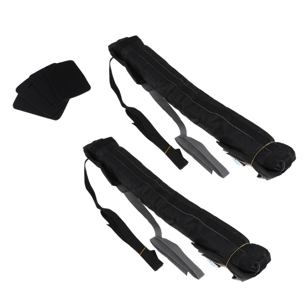 1 Pair Heavy Duty Soft Roof Rack Pads Kayak Canoe Car Carrier with Strap