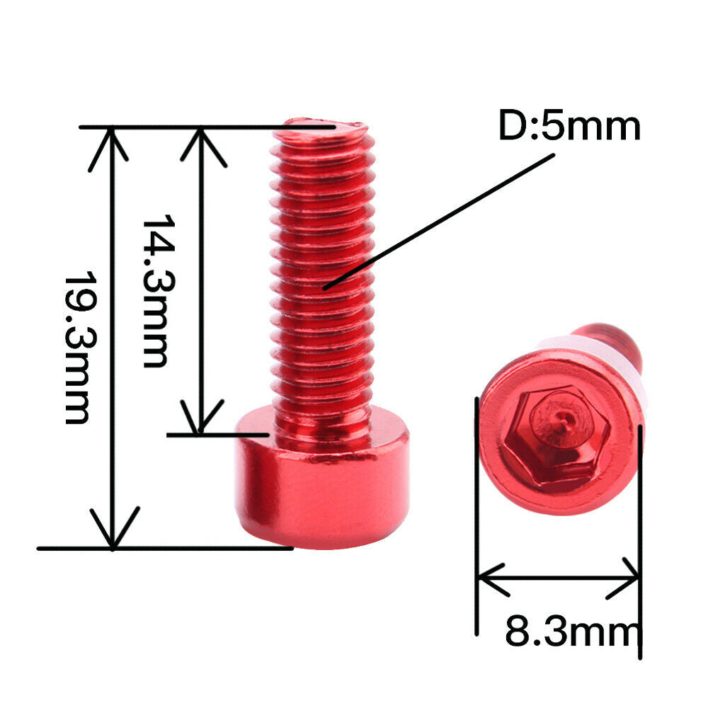 12x Aluminum M5 Bike Cycling Bottle Cage Bolts Holder Socket Rack Screws