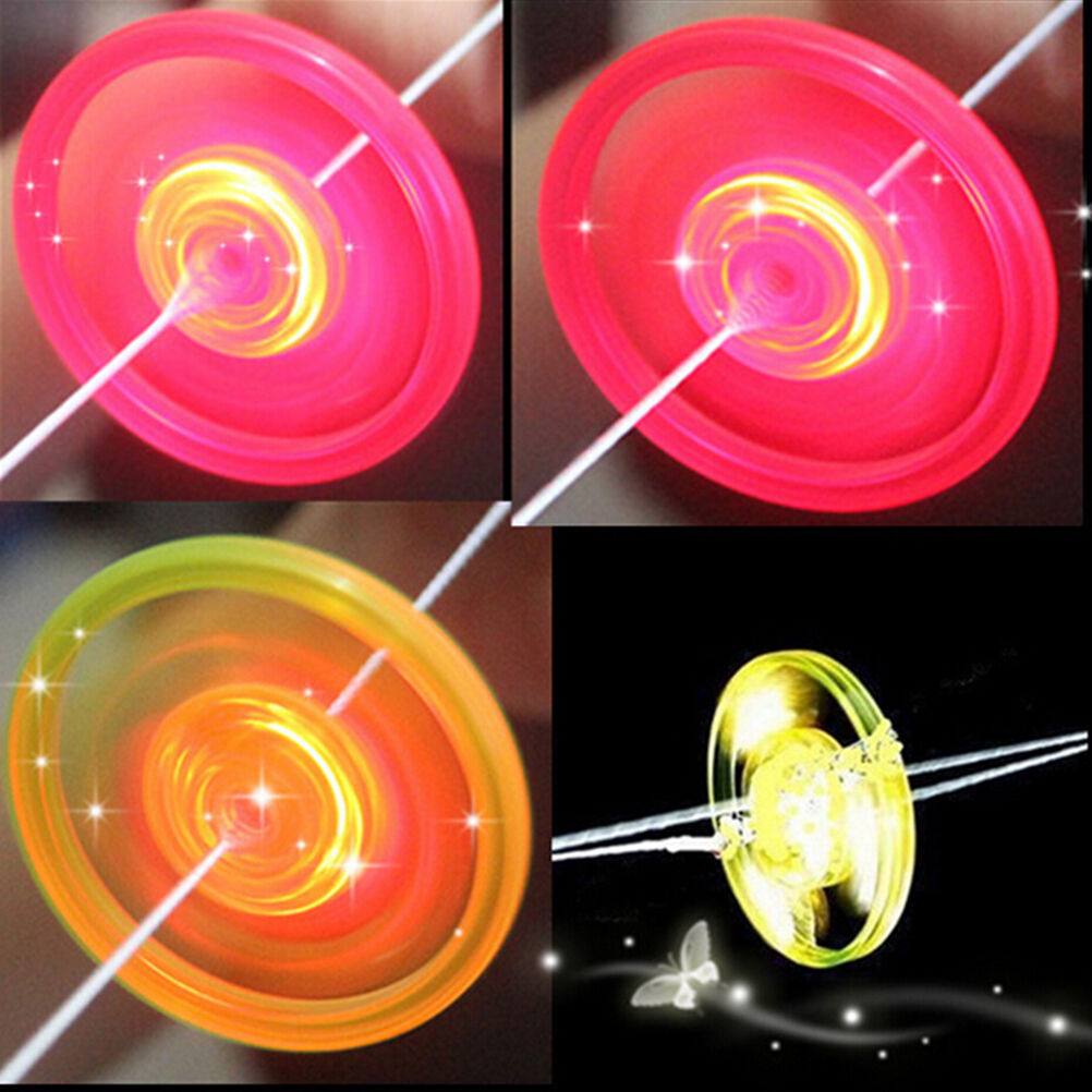 Colorful Plastic Spin LED Light Flying Saucer Kids Outdoor Toys BDAU