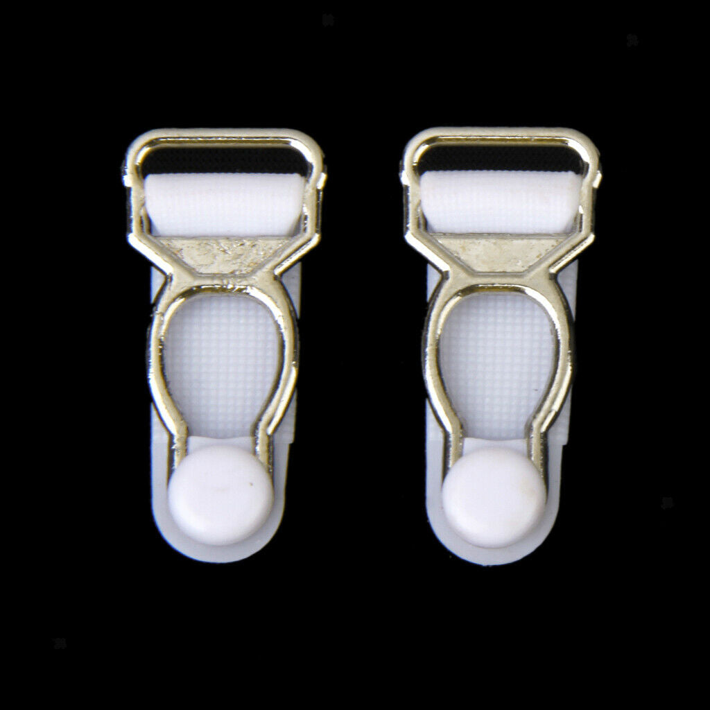 Garter Belt for Men Belt Clips Hooks Cuffs 10 Pieces White