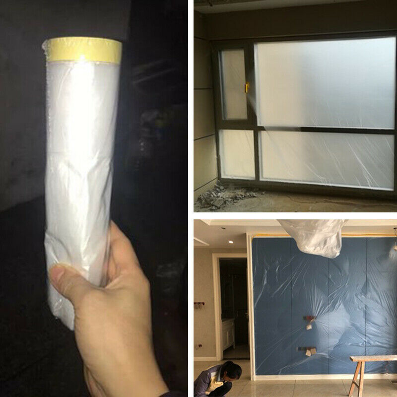 Clear Paint Plastic Protective Masking Film Cover Roll Sheet Prevent Penetration