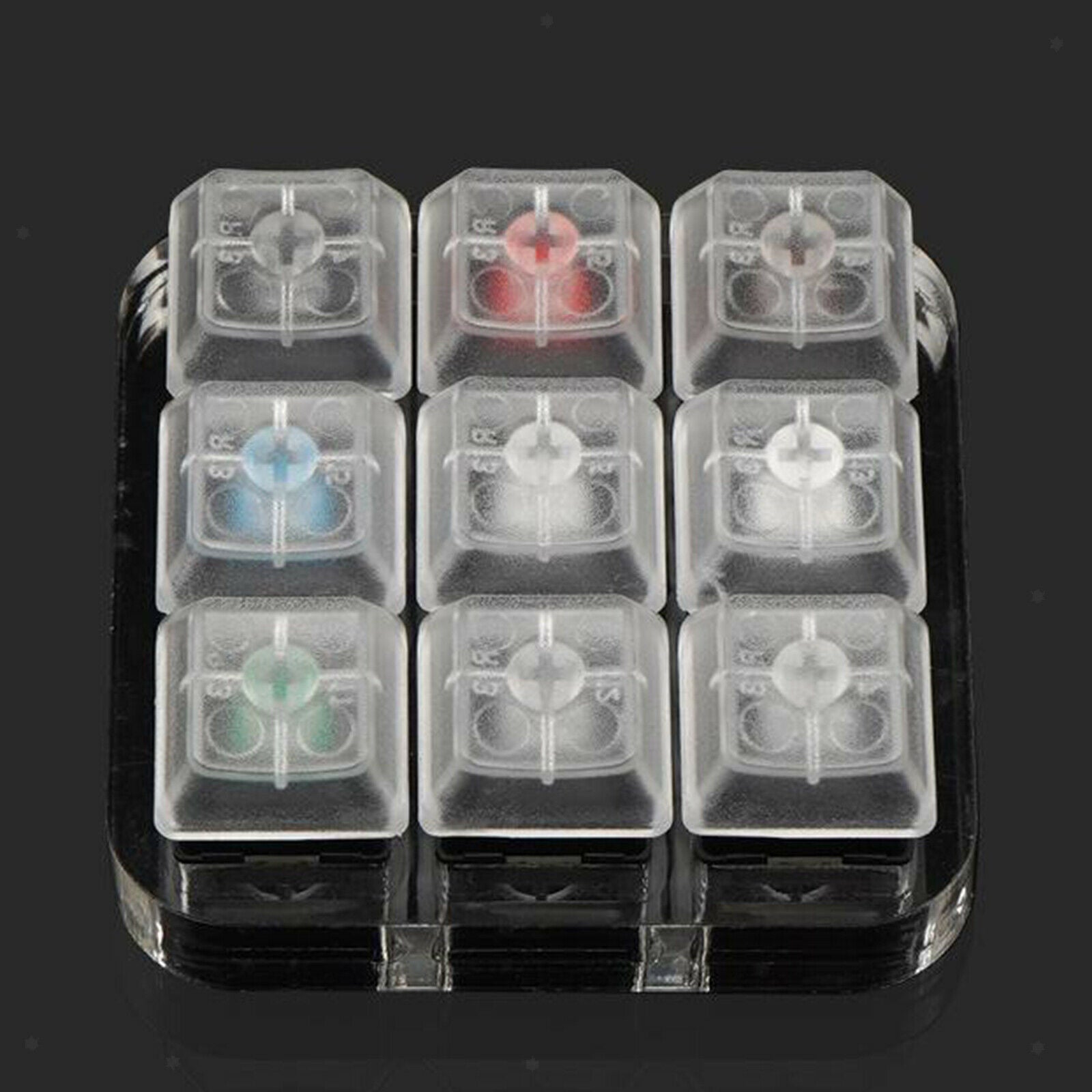 9-Key Clear Mechanical Keyboard Switch Tester Kit Sampler w/Acrylic Base