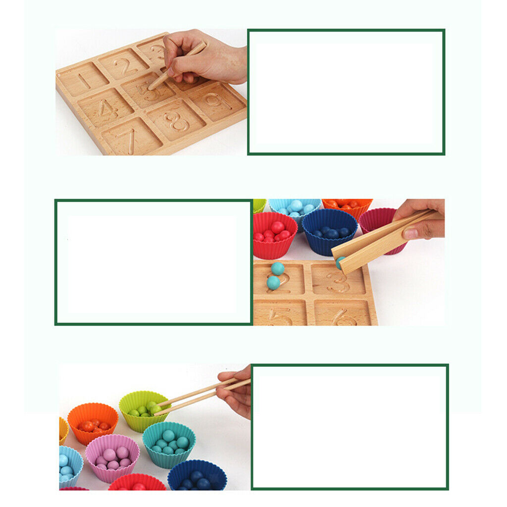 Montessori Kids Clip Beads Game Number Tracing Board Math Educational Toys