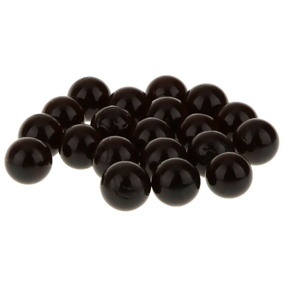 20 Pieces Small Black 16mm Glass Marbles Beads for Chinese Checkers Games