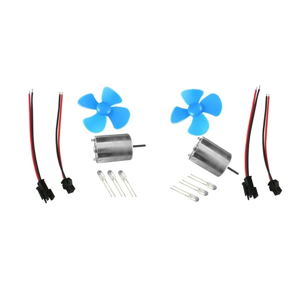 Set of 2 Micro Small Wind Turbine Wind Power Generator Kits DC Motor Turbines