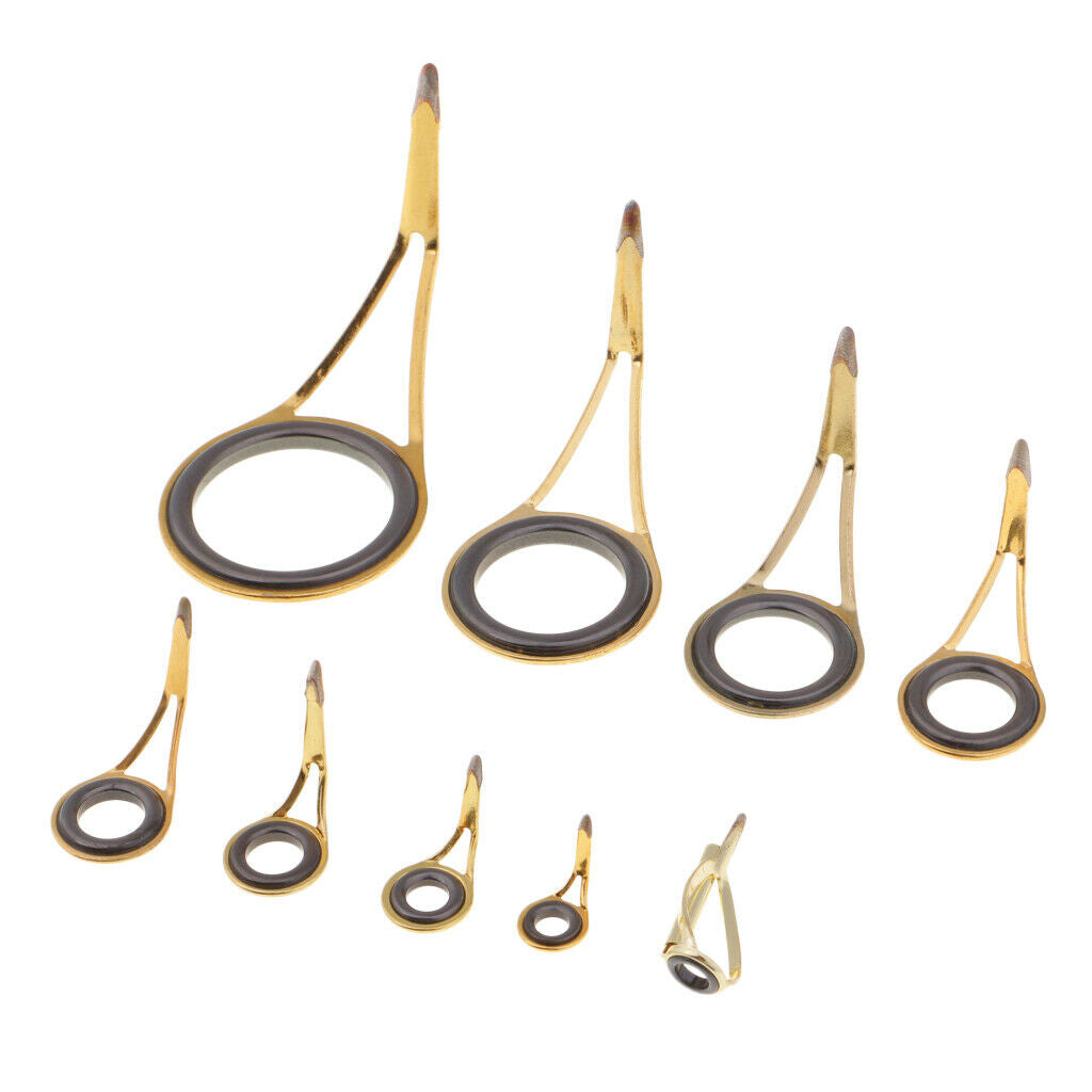 9pcs Fishing Rod Guide, Top Tip Eye Ring Rod Repair Kit For Rod Building