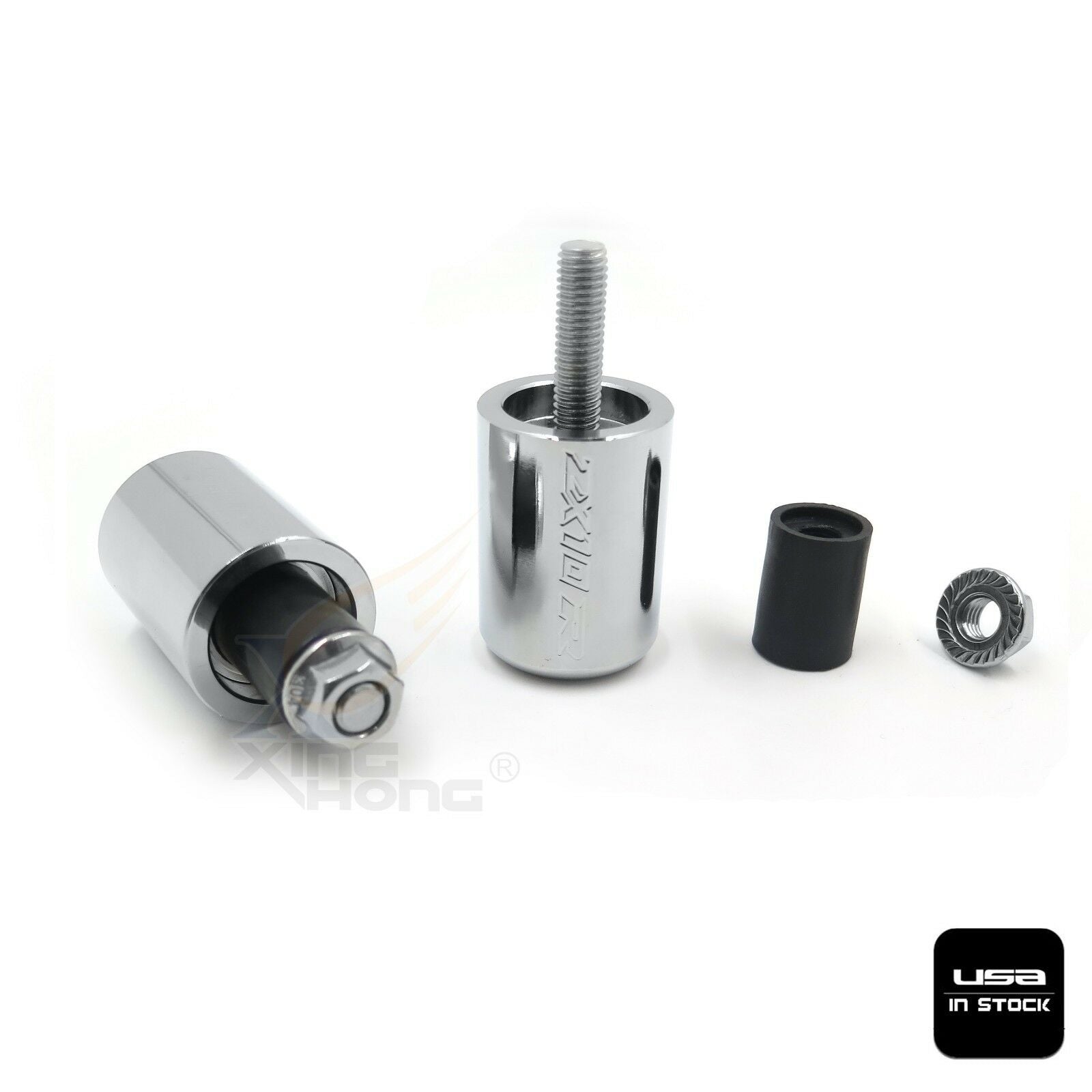 Chrome Bar End Slider Kit Rubber for Kawasaki Ninja ZX6R 95-12 ZX6RR 03-12