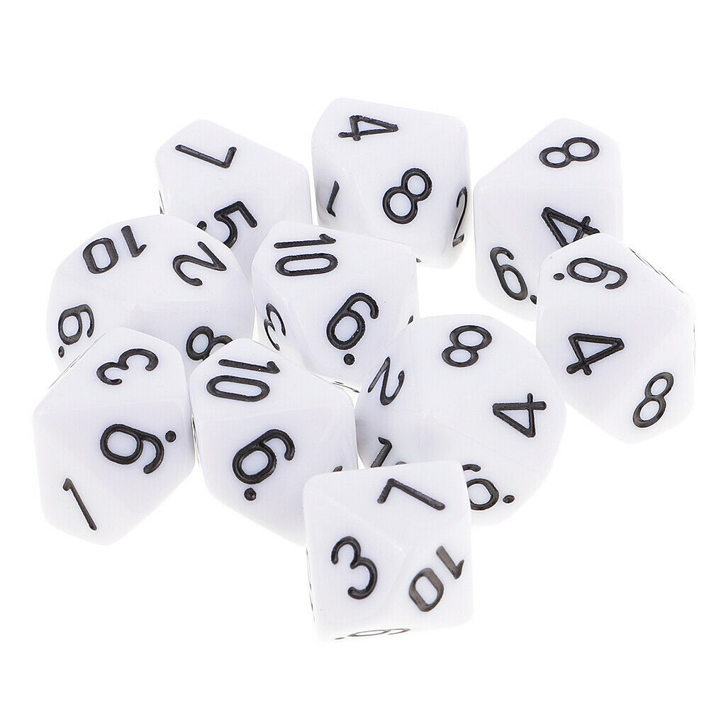 10x Dice D10 Polyhedral Dices Accessory Toys Table Games Lovers Gift Props