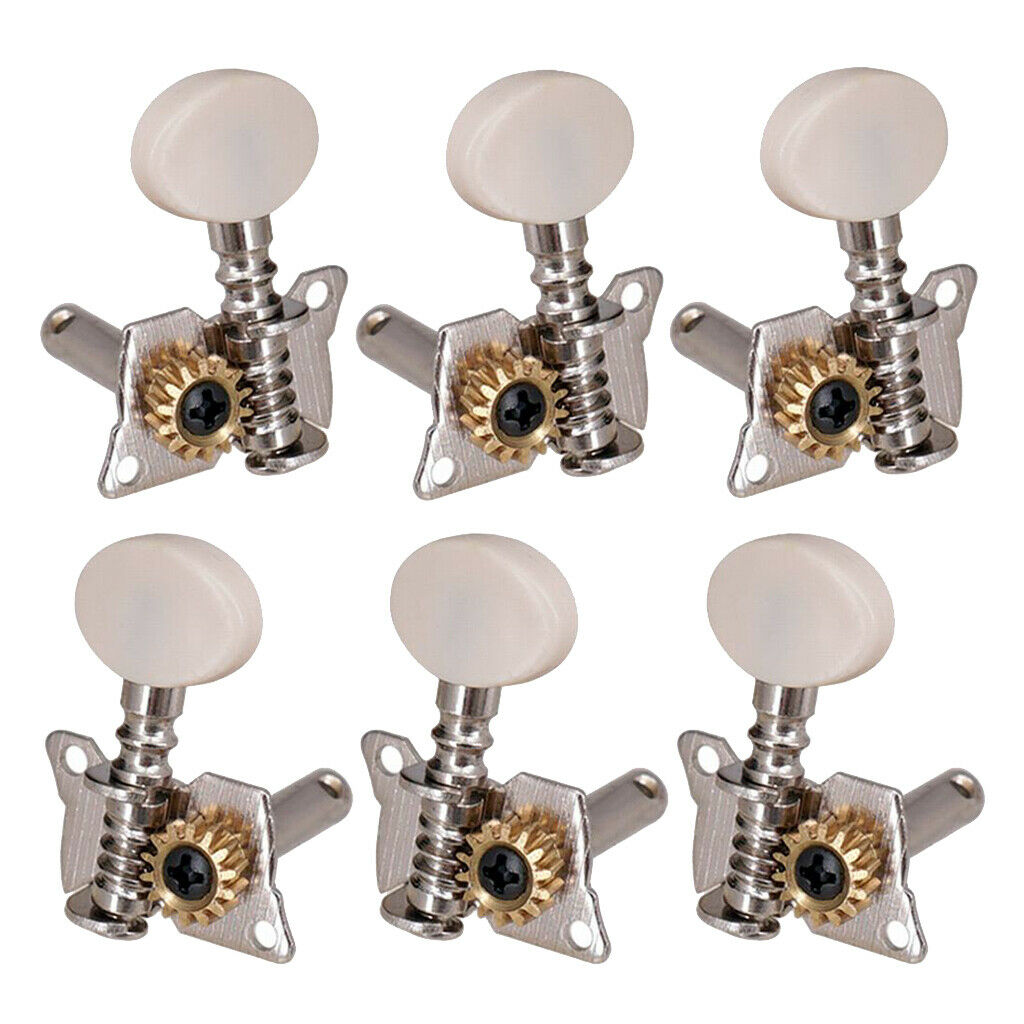 Chrome Guitar Open 3Right3Left Button Tuning Tuners Acoustic Guitar Parts