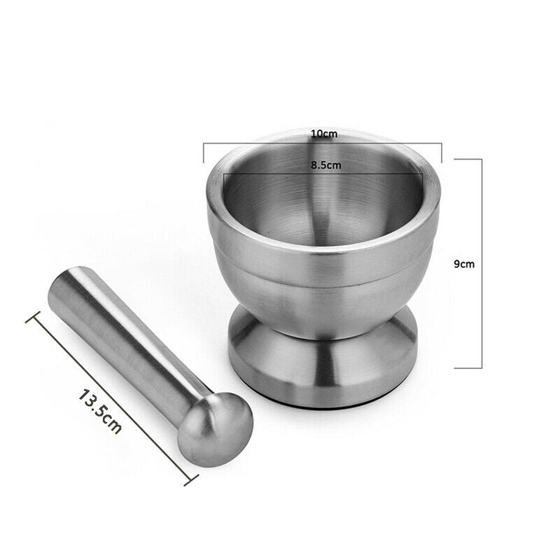 Mortar Pestle Pugging Pot Garlic Spice Grinder Pharmacy Herbs Bowl Mill GrinFCA
