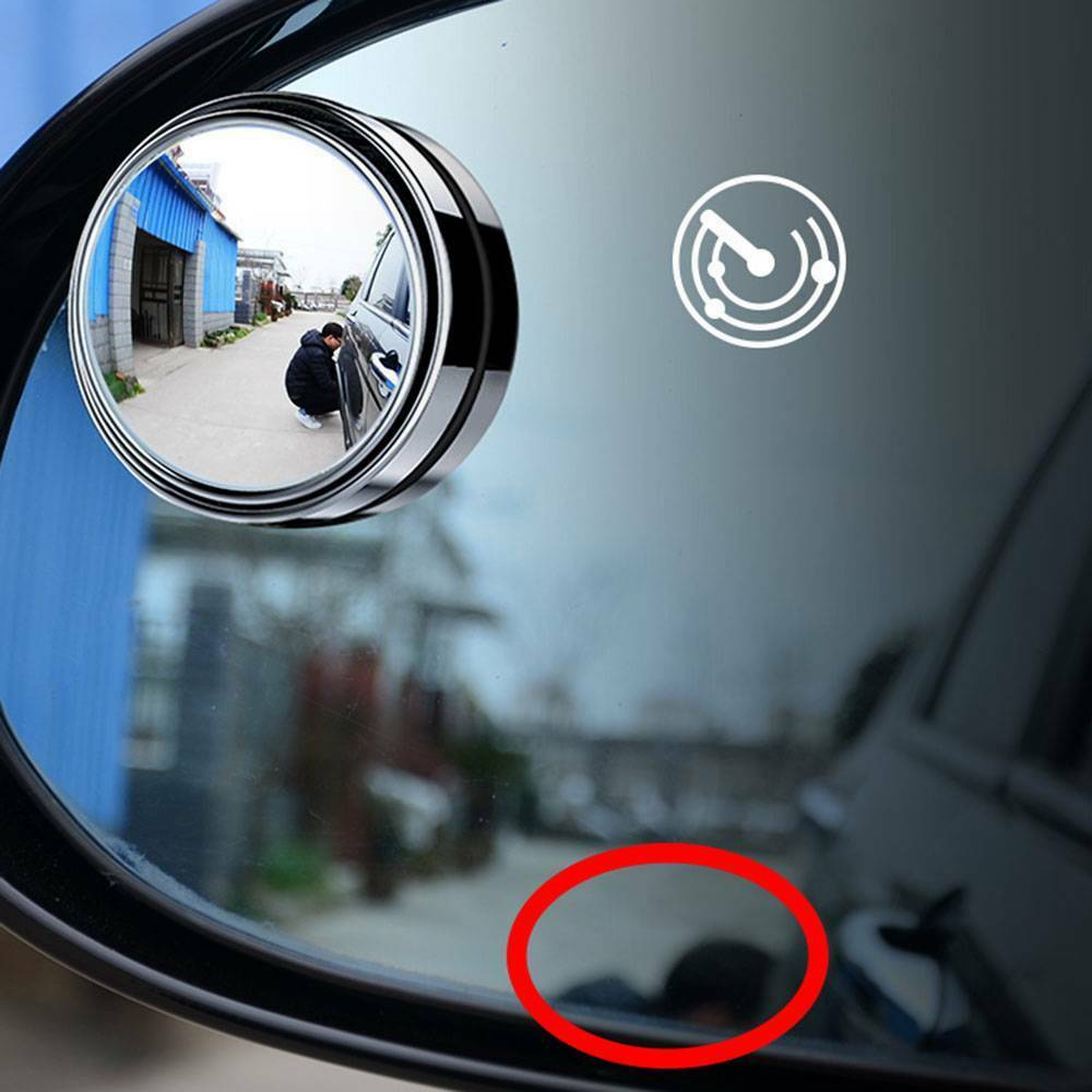 2PCS HD Wide Angle Adjustable Car Rear View Convex Mirror Auto Blind Spot Mirror