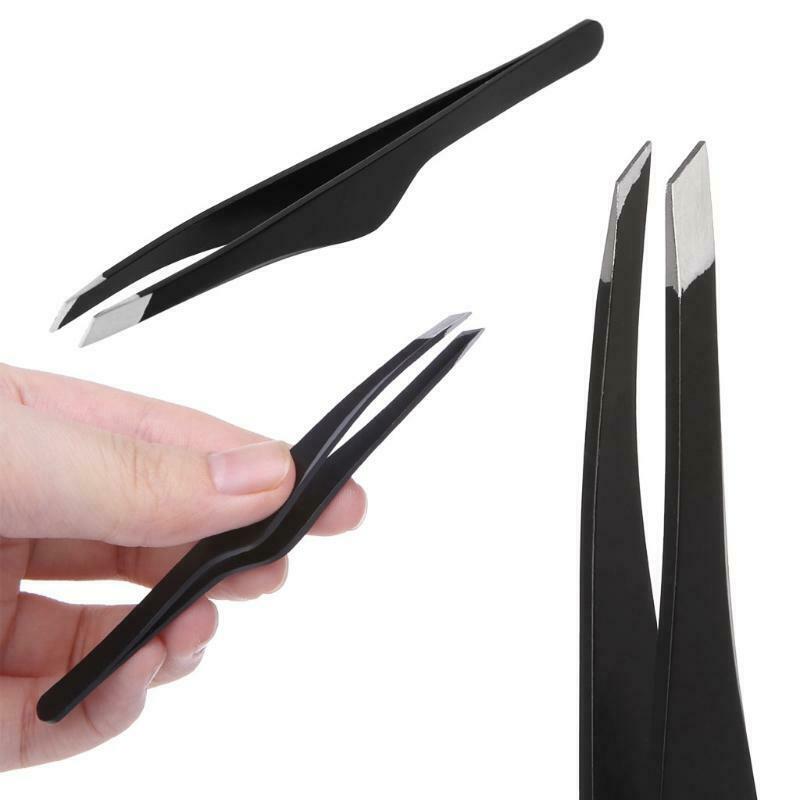 Pro Women Eyebrow Tweezers Hair Beauty Slanted Stainless Steel Tweezer Tool