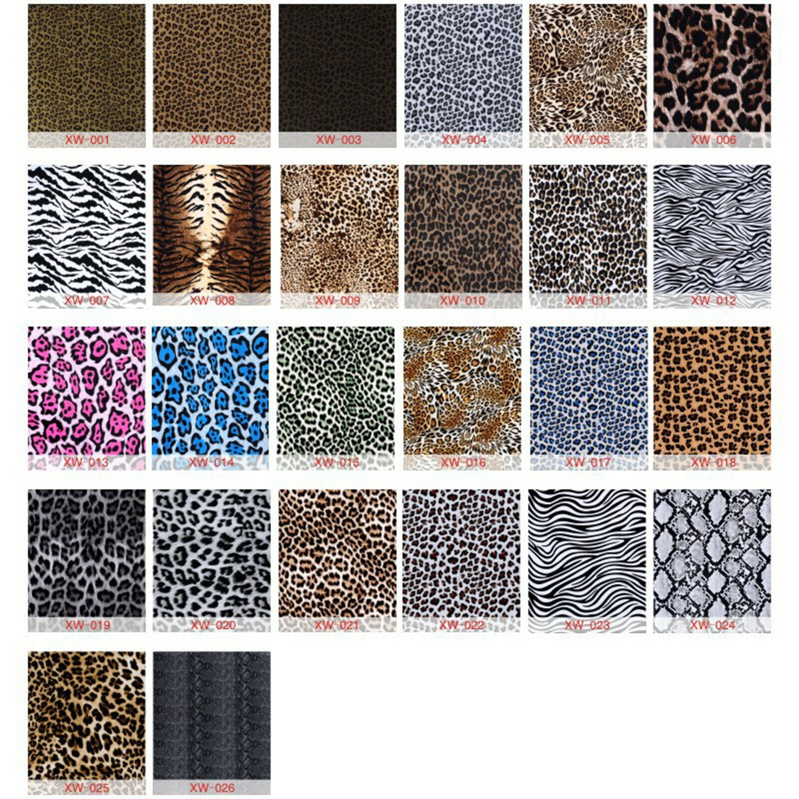6Pcs Leopard Heat Transfer Vinyl Iron On HTV for DIY T Shirts Clothing Bag