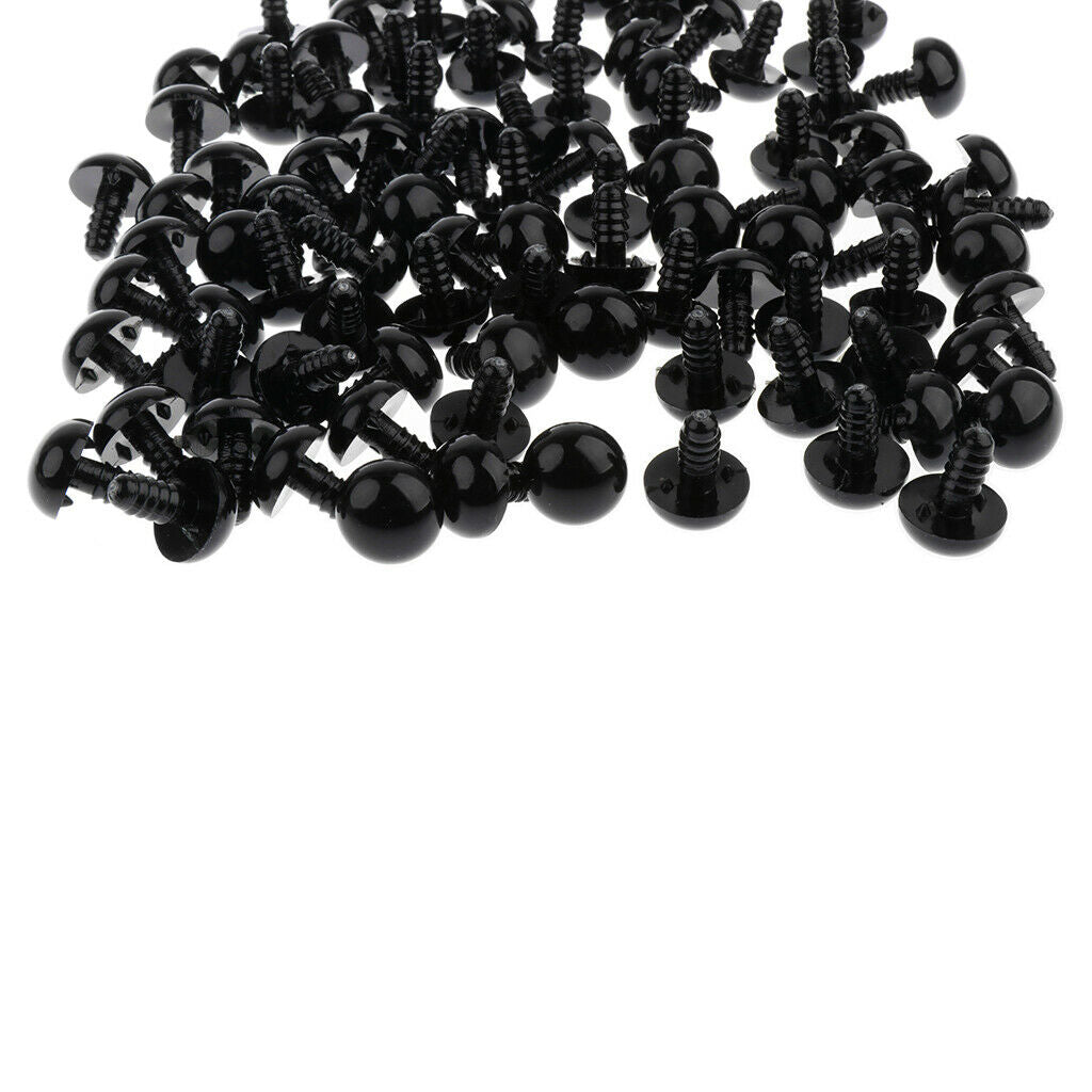 200 pieces 12mm 15mm black safety eyes with PLASTIC BACK for