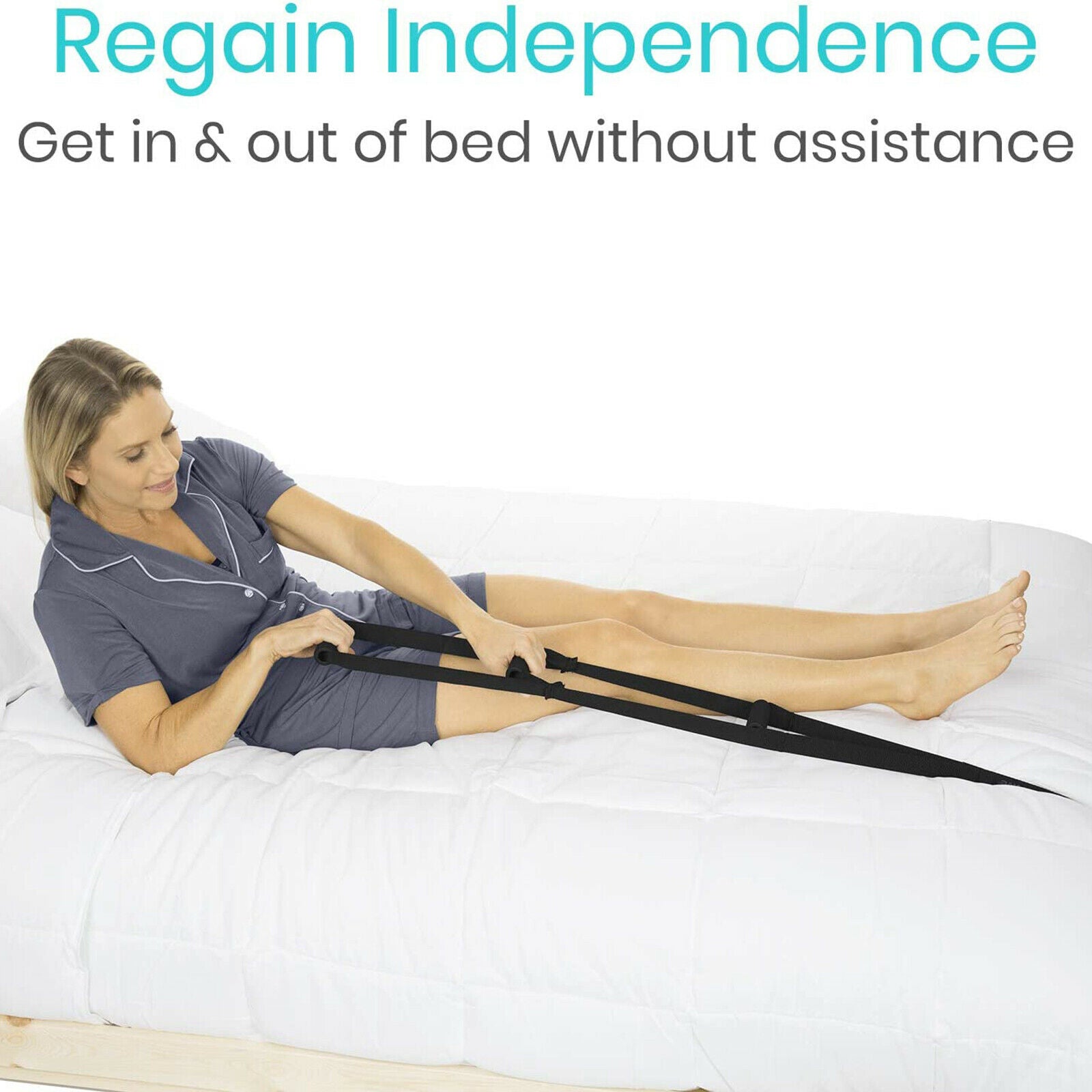 With Handle Strap Black Bed Ladder Pull Up Assist Device Padded Hand Grip