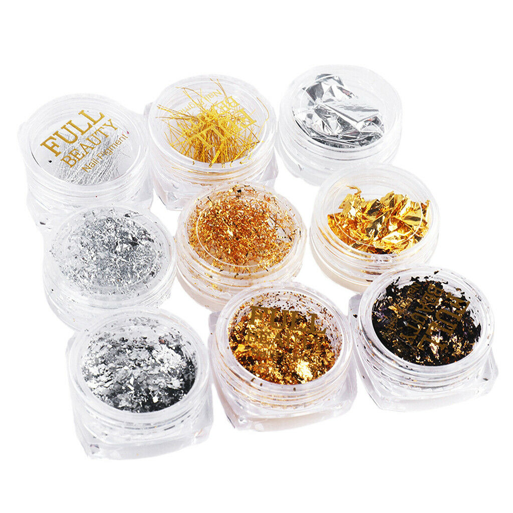 Salon DIY Foil Nail Chips Glitter Paillettes Sparkle Nails Art Supplies