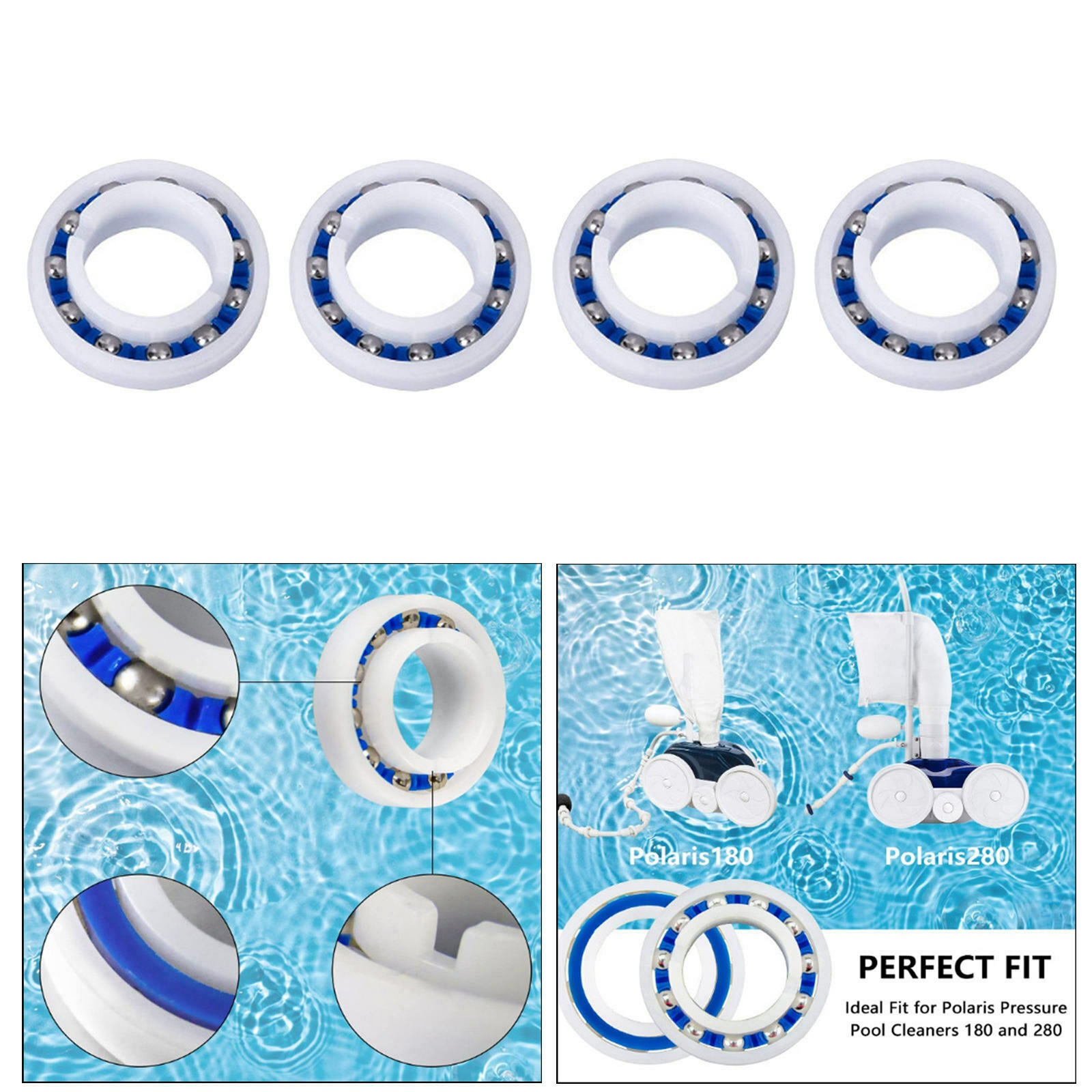 4pieces C60 C-60 Roller Bearing for Polaris 180/280 Spare Replacement Parts