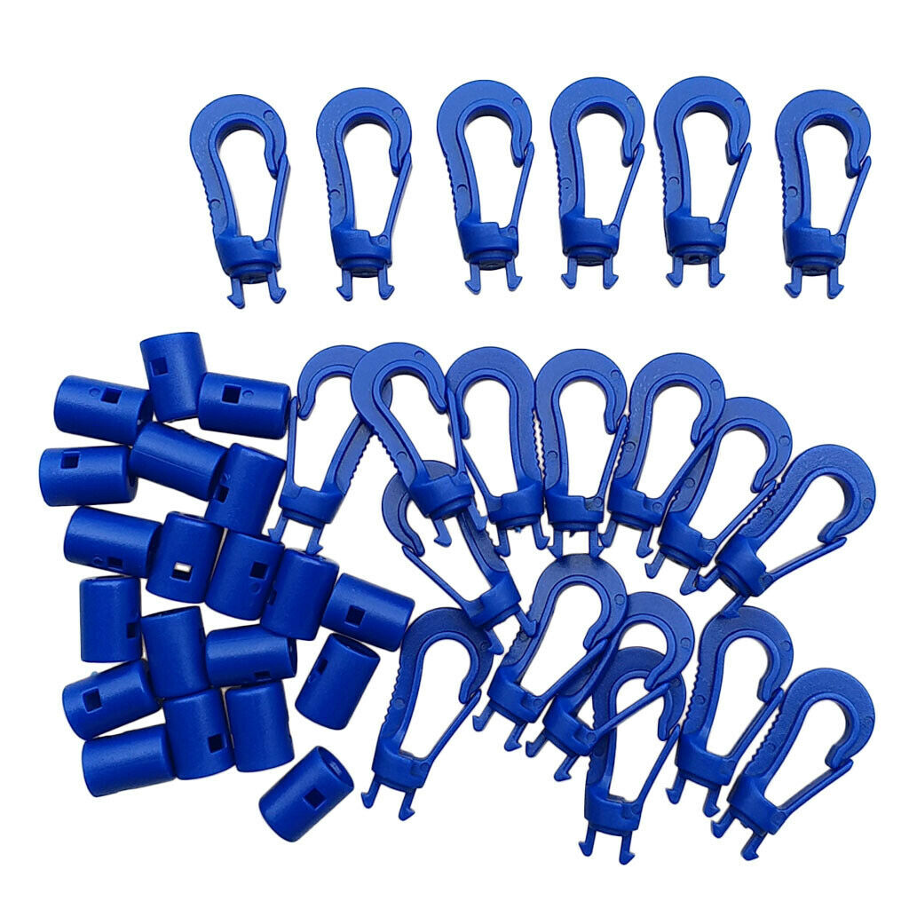 20pcs Plastic Snap Hook Bungee Cord Clip Shock Cord Hooks for Diving 5cm