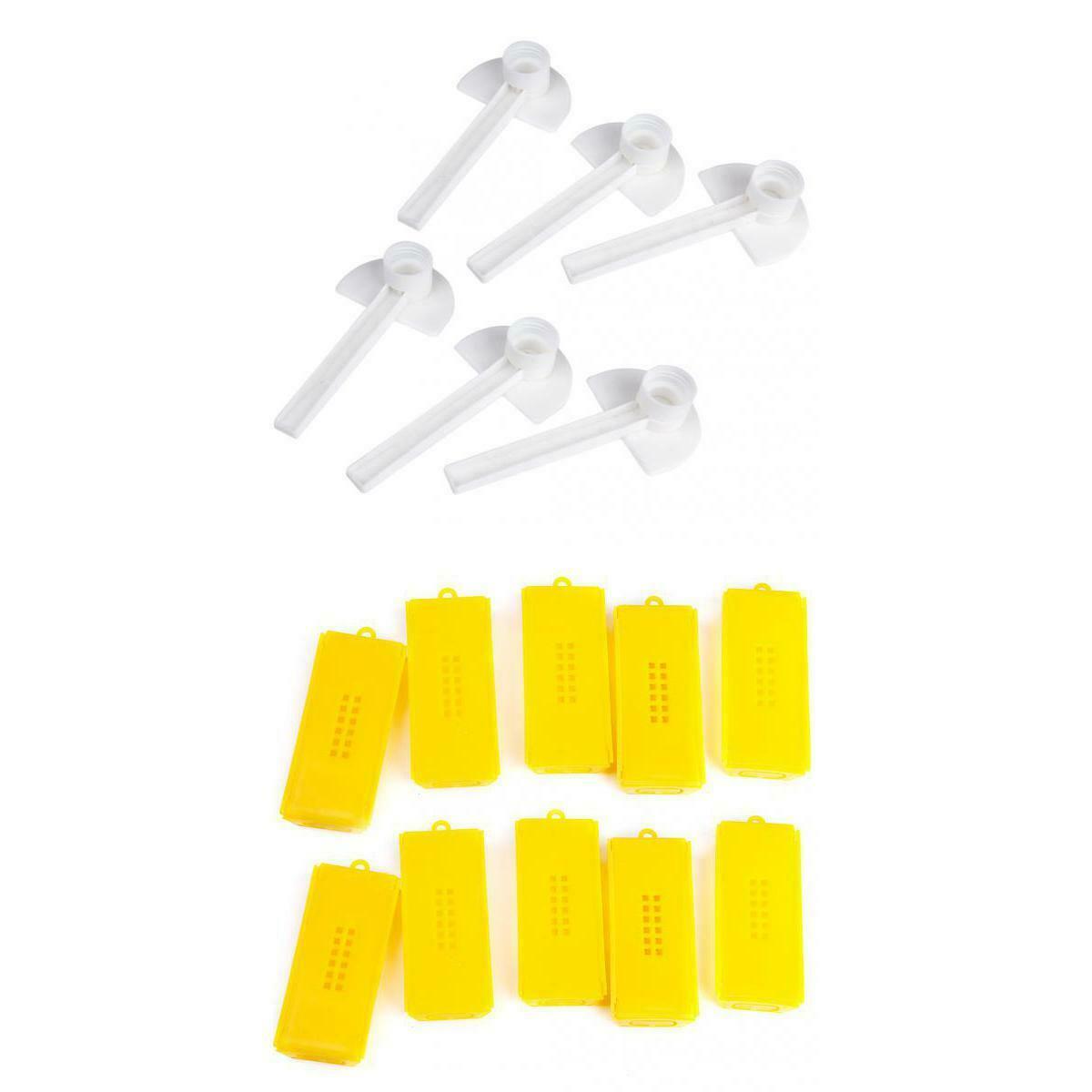 6x Beekeeping Honey Entrance Feeder + 10x Queen Bee Cage Catcher Beekeeper New