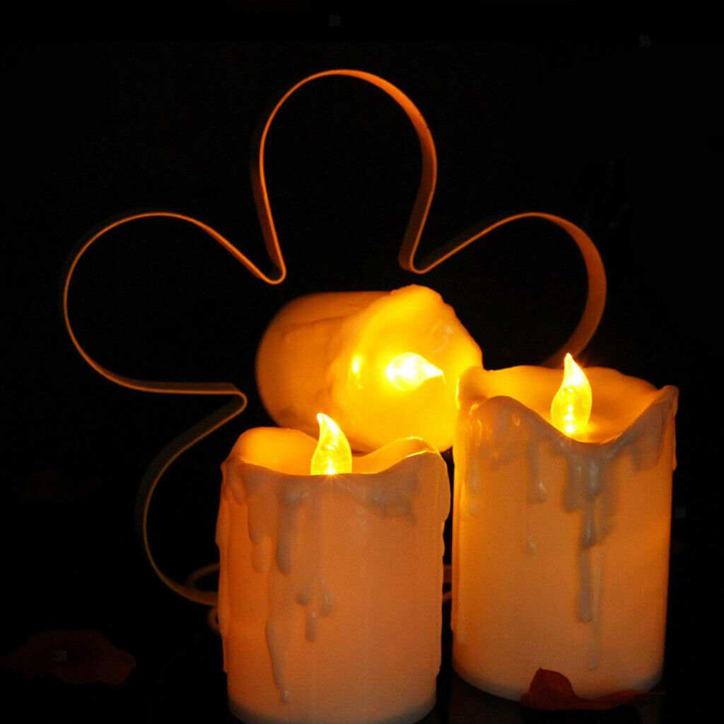 3pcs LED Candle Battery Operated Taper Candles Wax Candle for Party Dinner