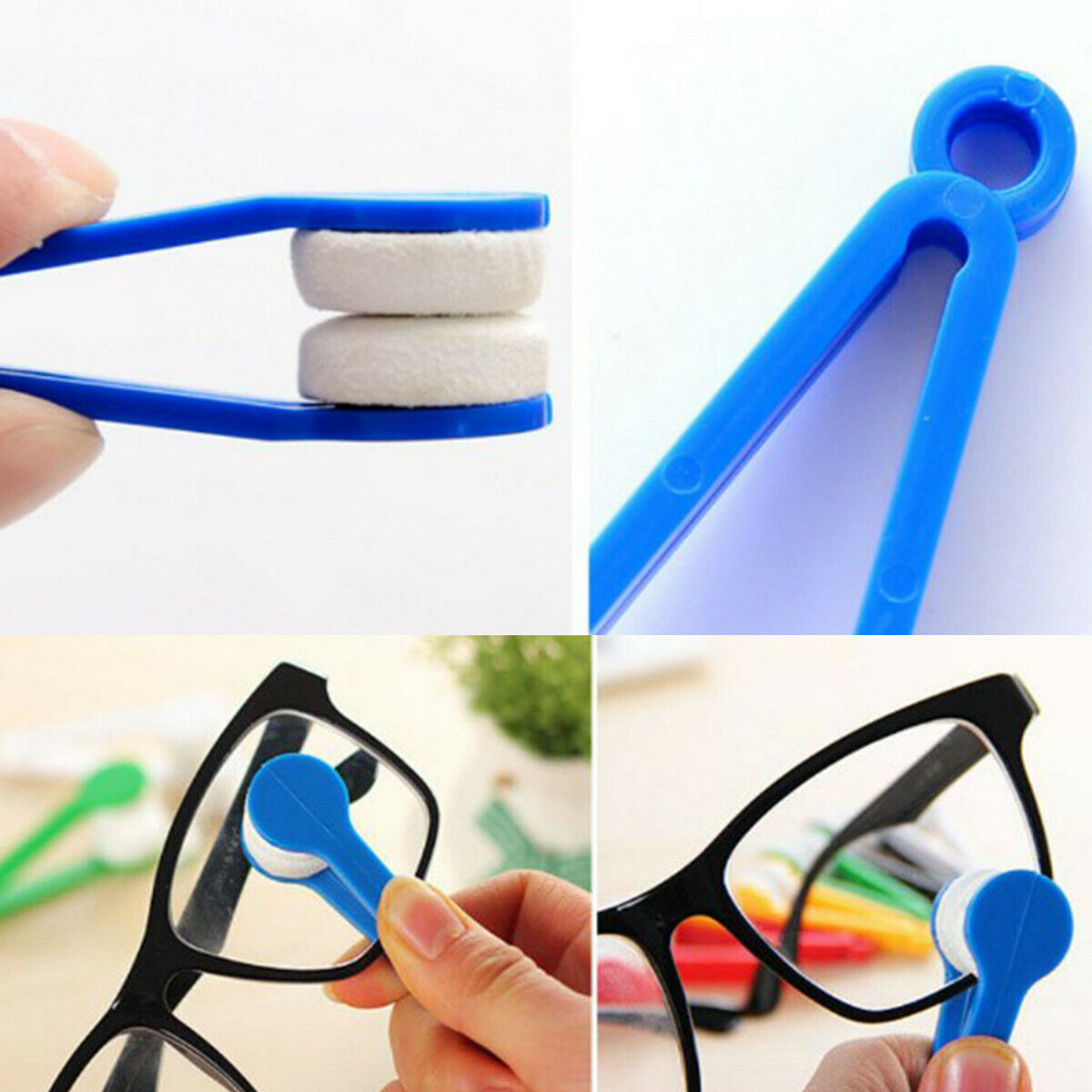 3Pcs Portable Sunglasses Glass Cleaner Eyeglass Microfiber Cleaning Brush Tool