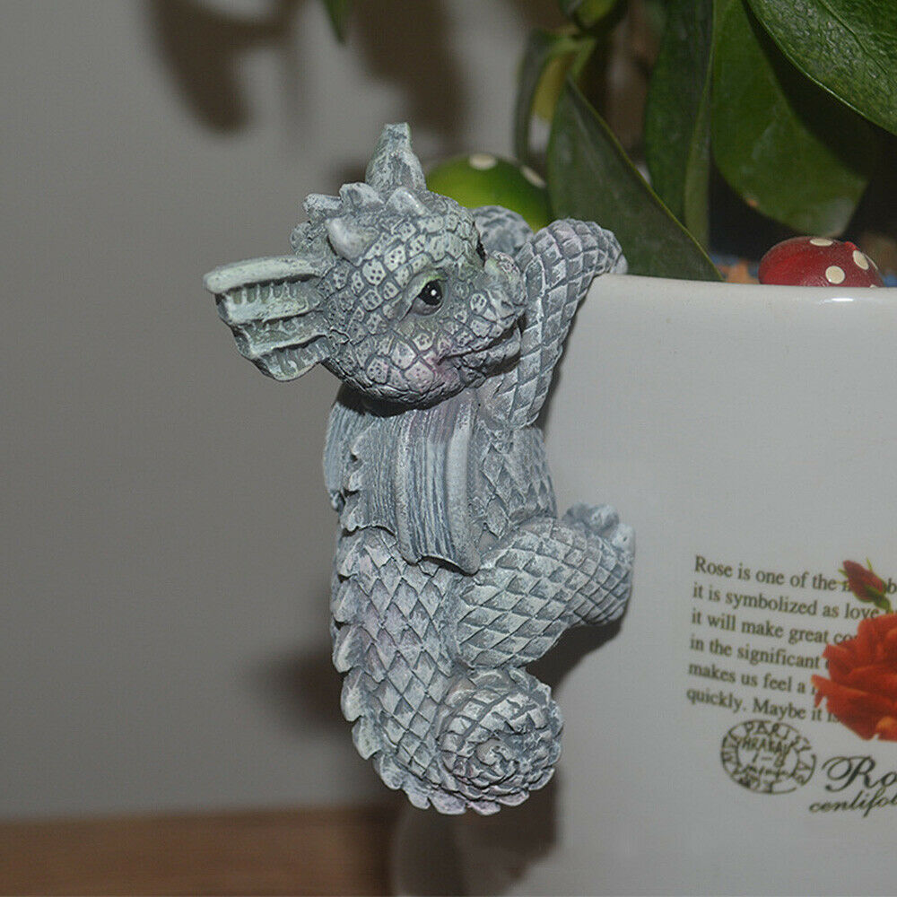 4Pcs Cartoon Hanging Cup Dragon Baby Art Home Ornament Statue Flower Pot Pendant