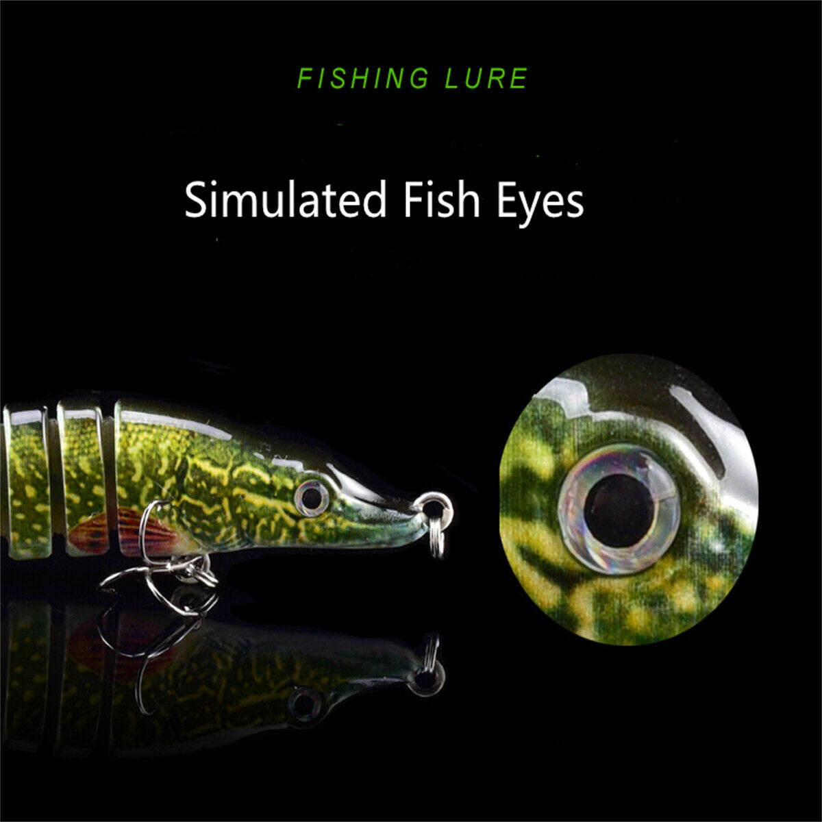 12.5cm Multi Jointed Muskie Green Fishing Lure Swimbait Life-Like Deepwater Bait