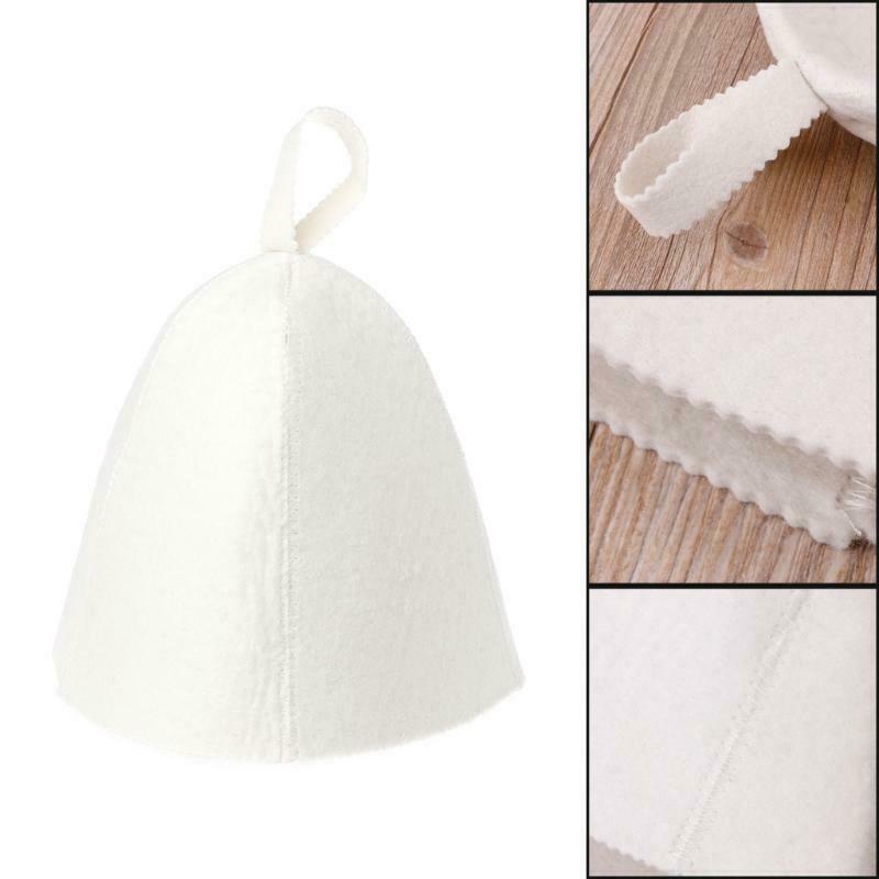 White Wool Sauna Hat Anti Heat Cap For Bath House Head Protector Russian Style