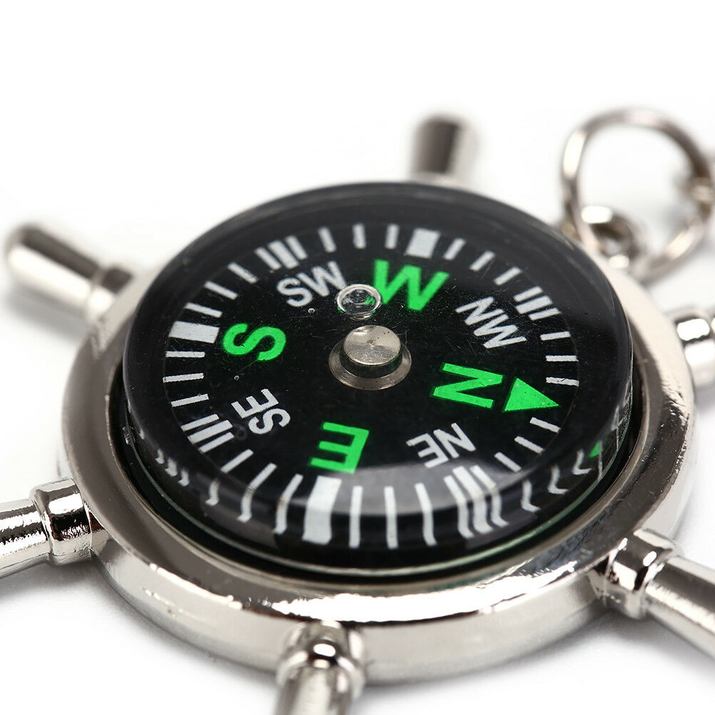 Compass Rudder Key Chain Glossy Alloy Keychain Keyrings Gifts S3.l8