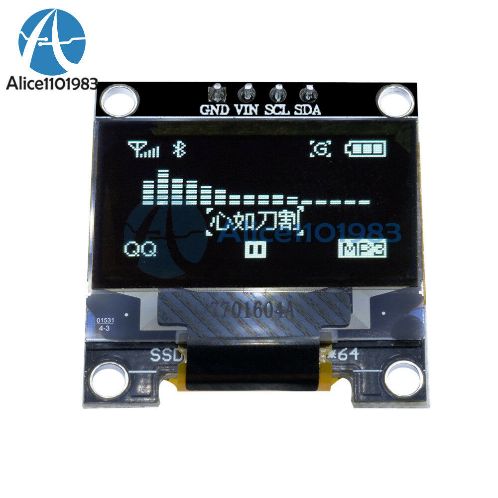 0.96" I2C IIC Serial 128X64 White OLED LCD LED Display Module for Arduino