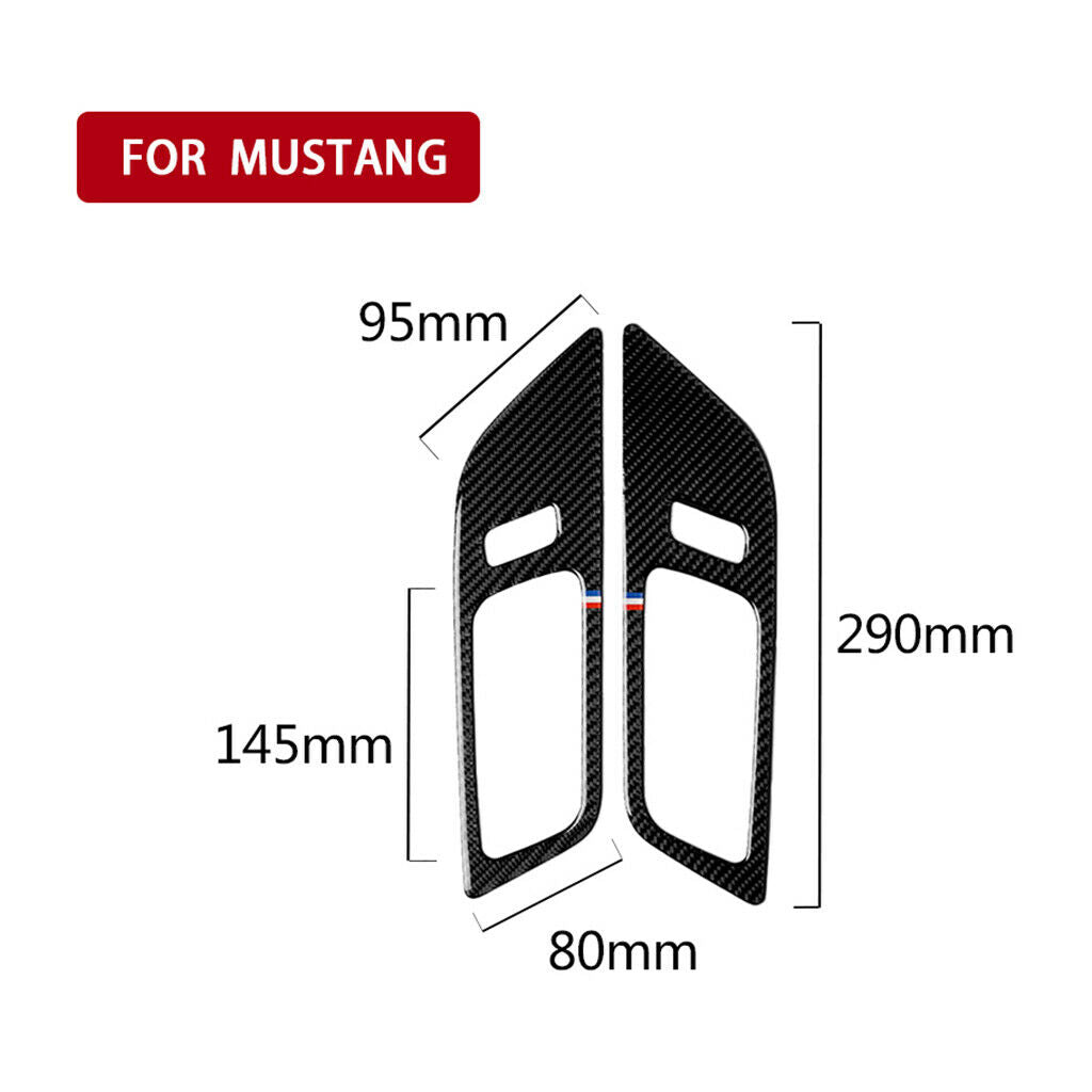 Carbon Fiber Car Handles Door Bowl Covers Trim Panel for Ford Mustang 15-17